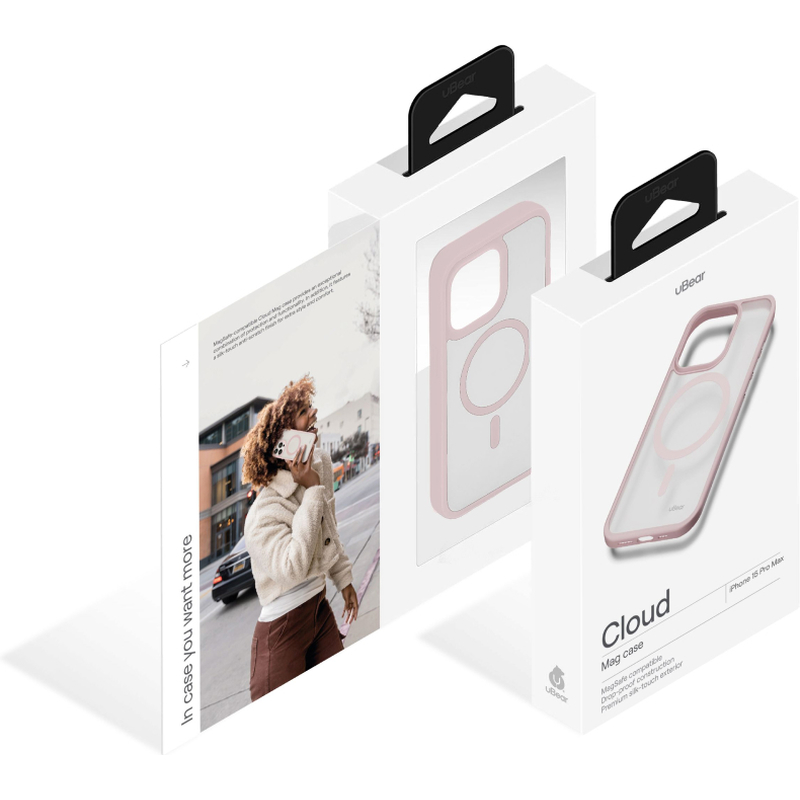 CS294LR67PMT-I23M Чехол защитный uBear Cloud Mag Case, iPhone 15 Pro Max, MagSafe, розовый